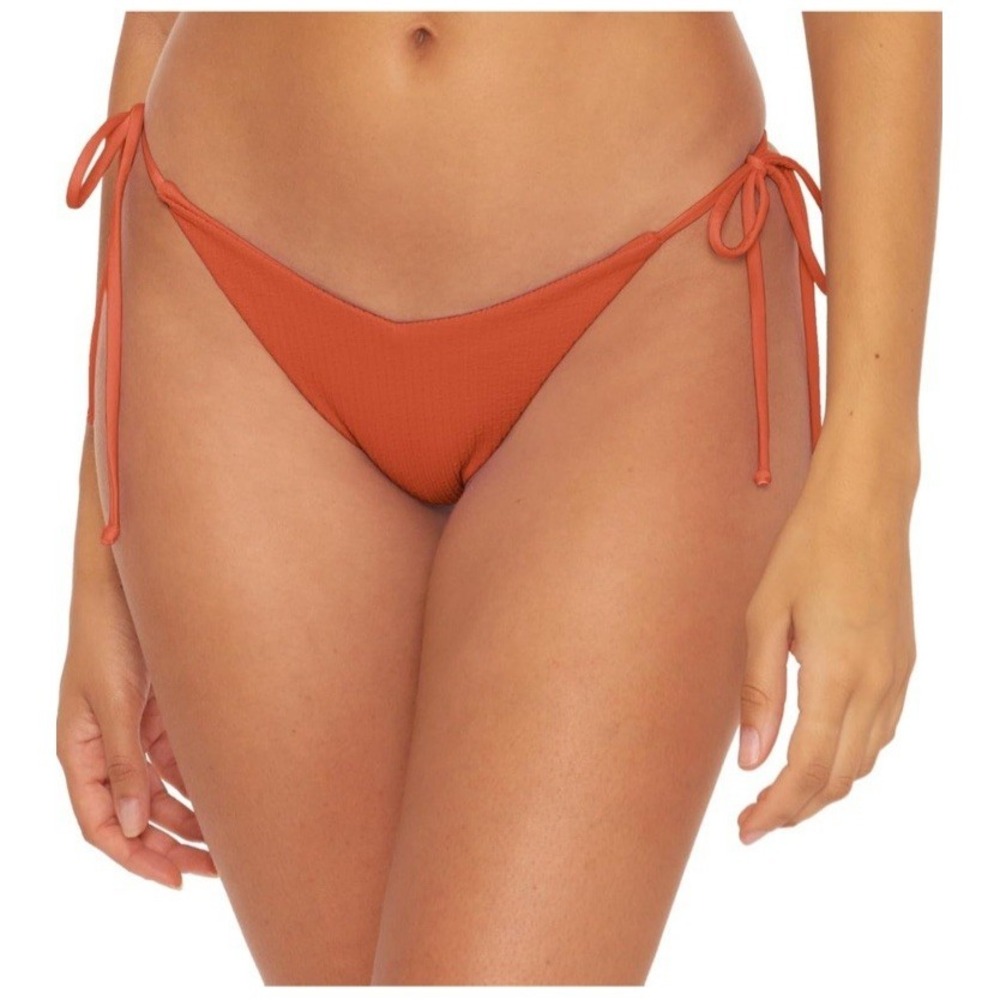 NWT BECCA Women's Standard Pucker Up Tie Side Bikini Bottom - Ginger - Size‎ L